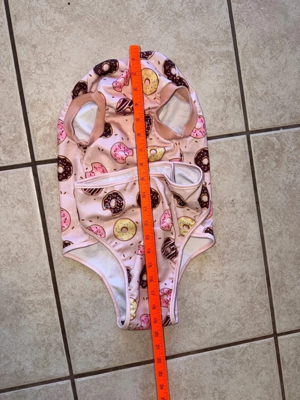 Pink Donut Print Dog recovery pajamas